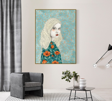 Tranh Vẽ Chân Dung Cô Gái Nghệ Thuật