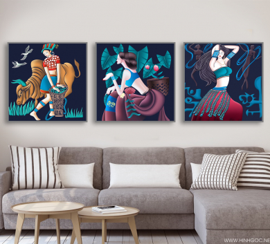 Bộ 3 Bức Cô Gái Dân Tộc