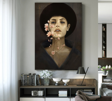 Tranh Chân Dung Cô Gái Nhung Nhớ