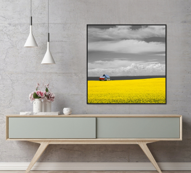 Tranh Trang Trí Cánh Đồng Vàng Đẹp V9-101