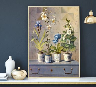 Tranh Trang Trí Những Chậu Hoa Lan KC111
