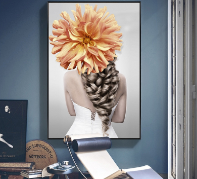 Tranh Chân Dung Cô Gái Tóc Tổ Ong 