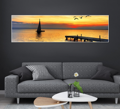 Tranh Trang Trí Thuyền Và Hoàng Hôn AB-40