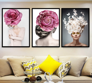 Bộ 3 Bức Tranh Cô Gái Dịu Dàng Đẹp