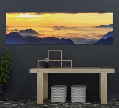 Tranh Trang Trí Phong Cảnh Hoàng Hôn Trên Đỉnh Núi STTV6-72