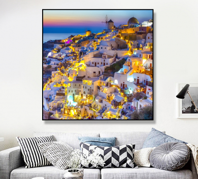 Tranh Trang Trí Phong Cảnh Santorini STTV3